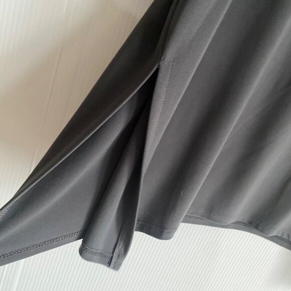 size M Clara Sun Woo tie cuff 3/4 sleeve side vent tunic top blouse gray lagenlo - Picture 7 of 8